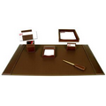 Rustic Brown 7 Piece Top Grain Leather Desk Set